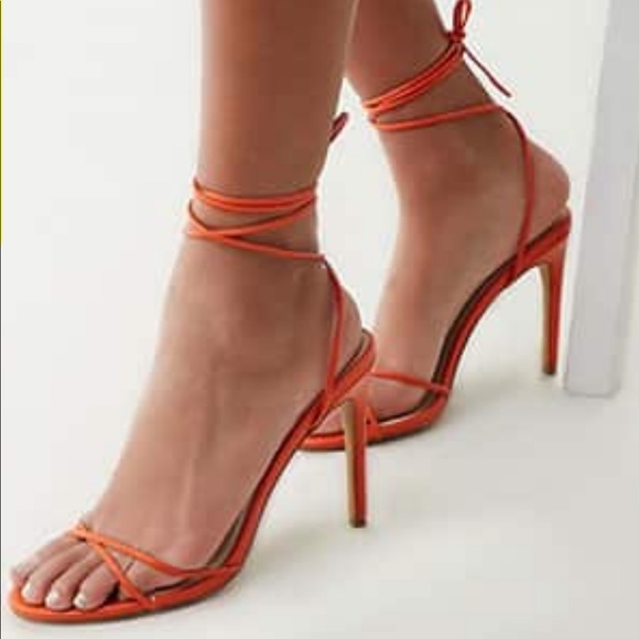Forever 21 Shoes - Orange Lace Up Stiletto heels